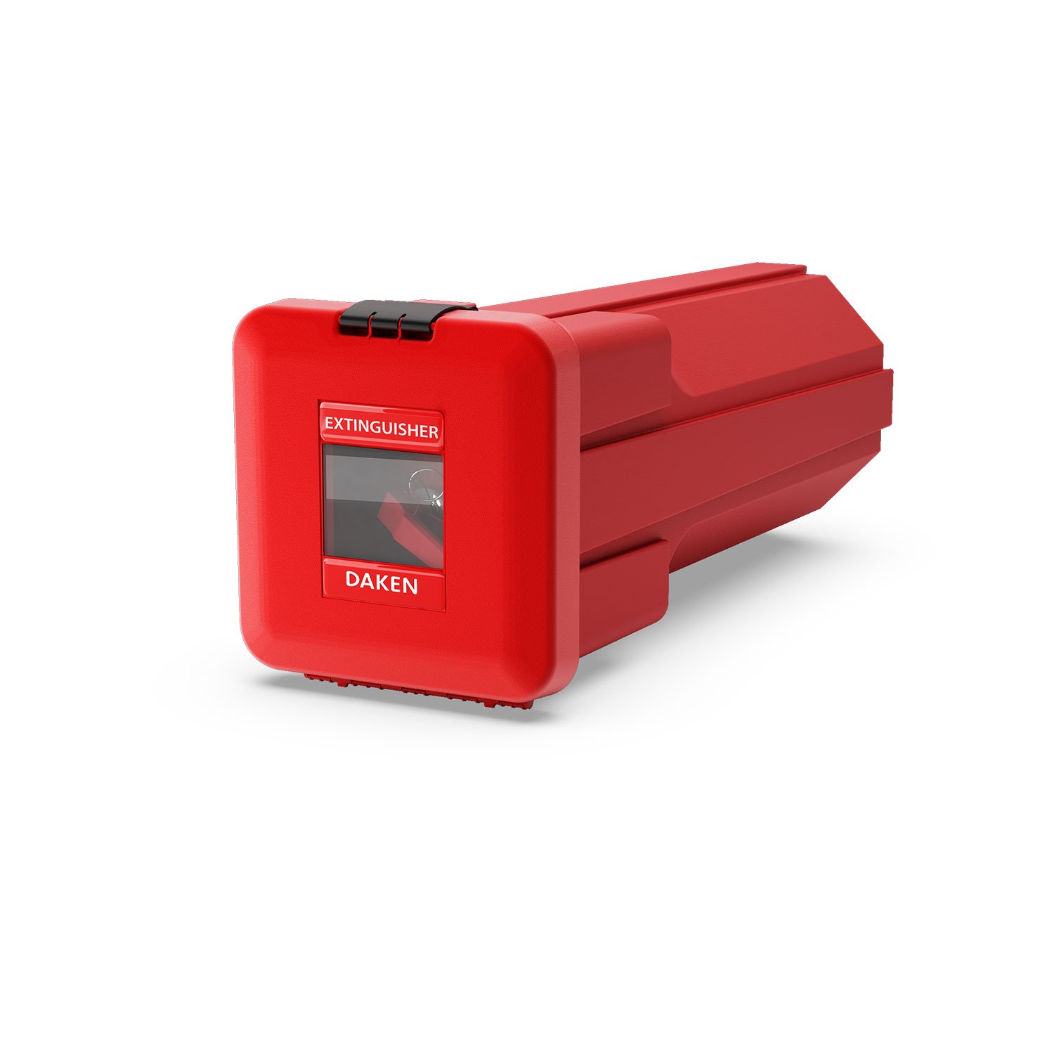 Daken Sliden 82420 | Porta estintore per camion in plastica, rosso, con vetro d'ispezione