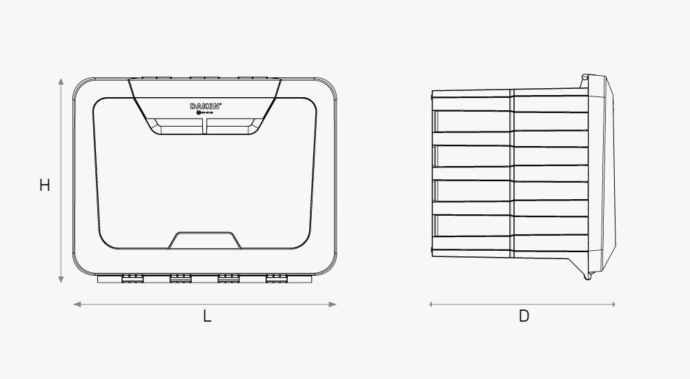 Cassetta porta attrezzi Daken Flink - disegno tecnico