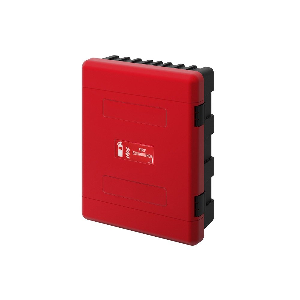 Daken Dual 85100 - Porta estintore doppio per camion o ambiente in plastica, chiuso. senza vetro d'ispezione